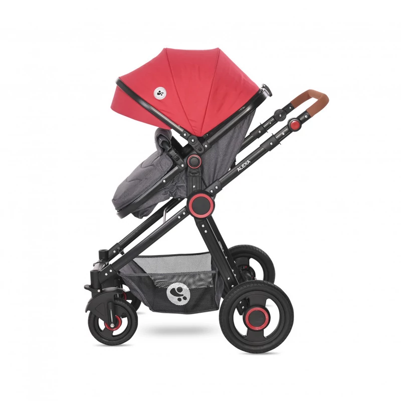 Lorelli Alexa SET babakocsi mózessé alakítható sport résszel - Cherry Red