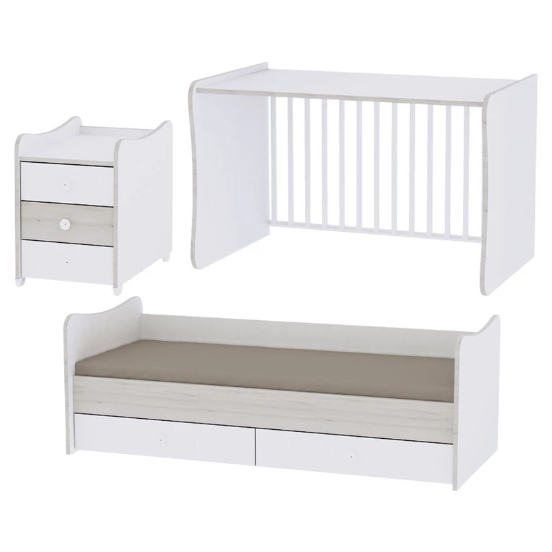 Lorelli Maxi Plus kombi ágy 70x160 - White & Artwood