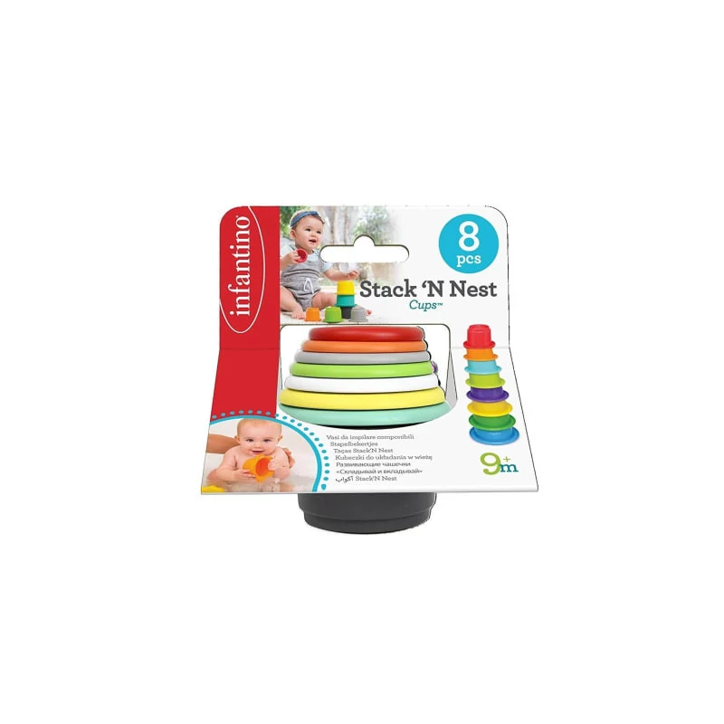 Infantino Stack&#039;N Nest poharas játék 8db-os