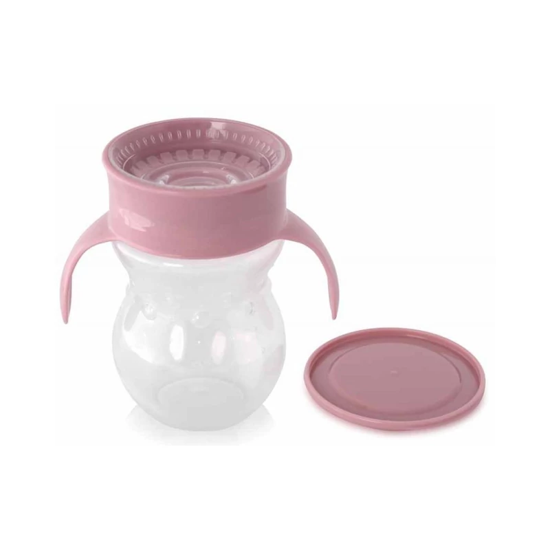 Baby Care 360 itatópohár fogantyúval - pink