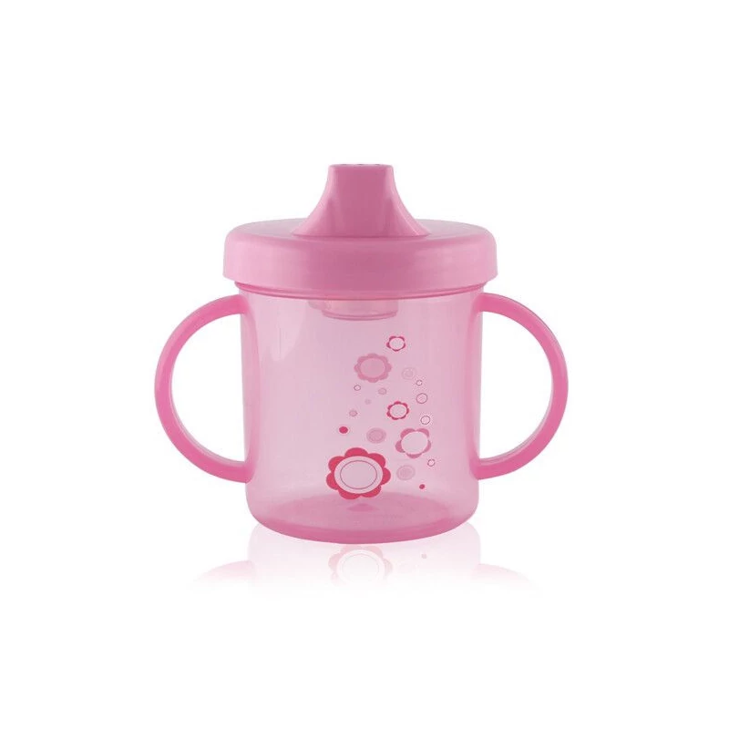 Baby Care itatópohár fogantyúval 210ml alacsony - pink
