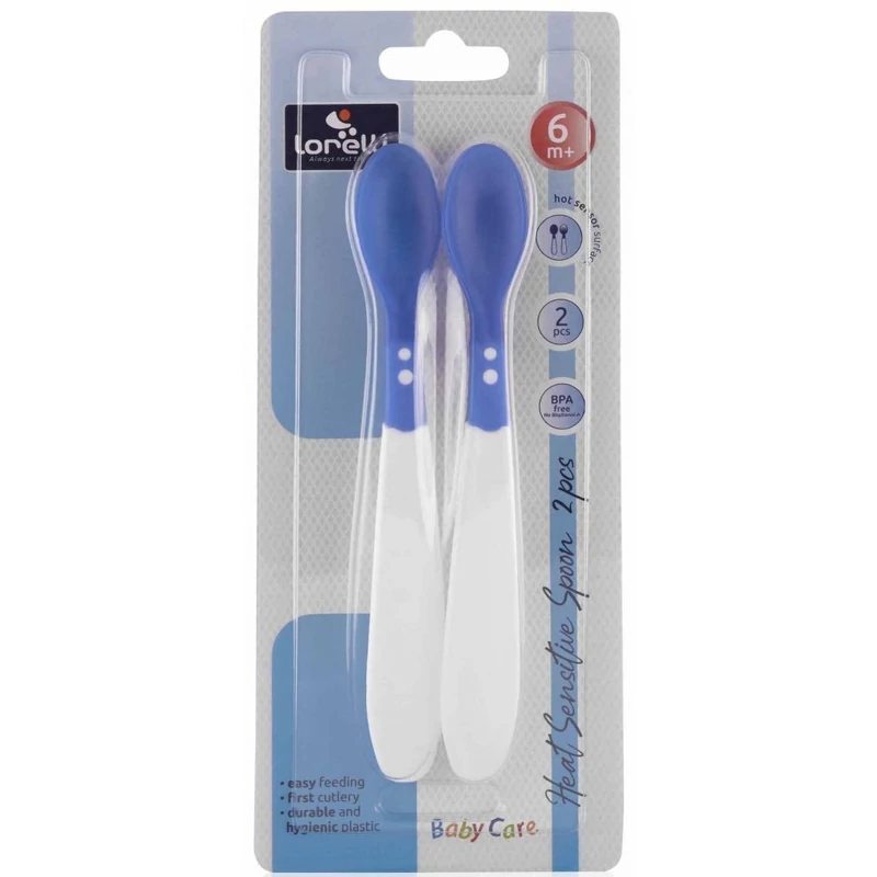 Baby Care hőrzékeny etető kanál 2db- blue