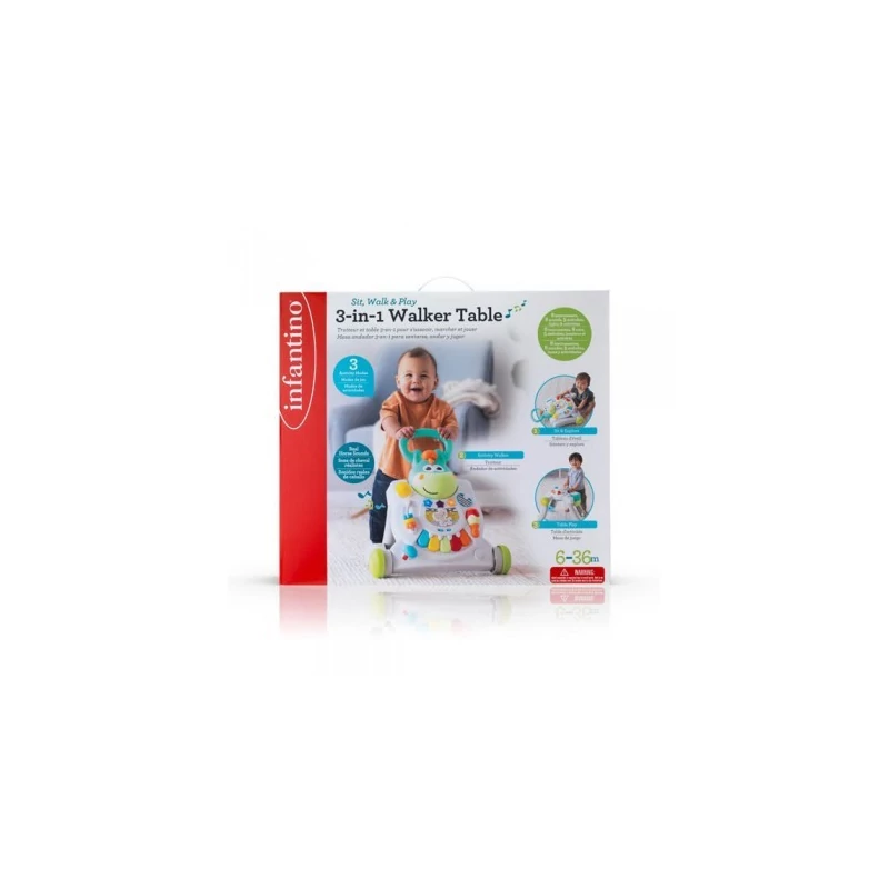 Infantino Sit, Walk & Play 3az1-ben járássegítő kisasztal
