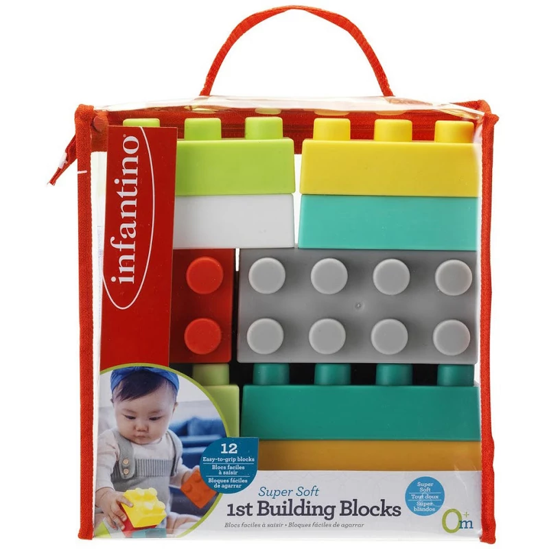 Infantino Super Soft 1st Building Blocks készségfejlesztő építő