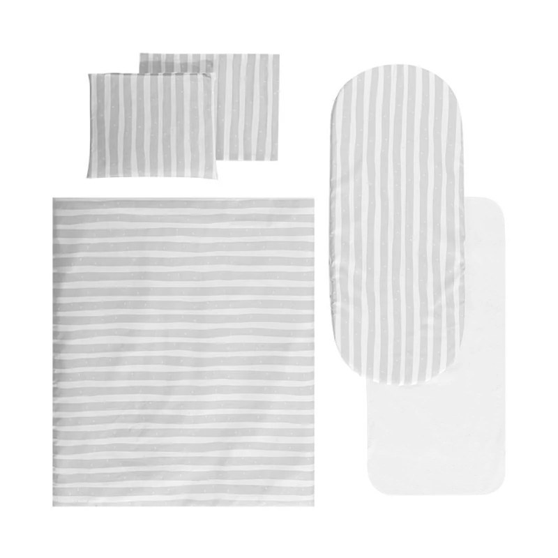 Lorelli 5 részes téli ágynemű garnitúra babakocsiba - Grey Striped