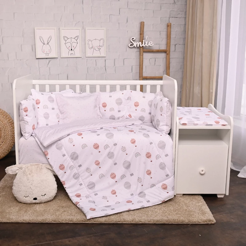 Lorelli ágynemű garnitúra Trend kombi ágyhoz - Grey Baloons