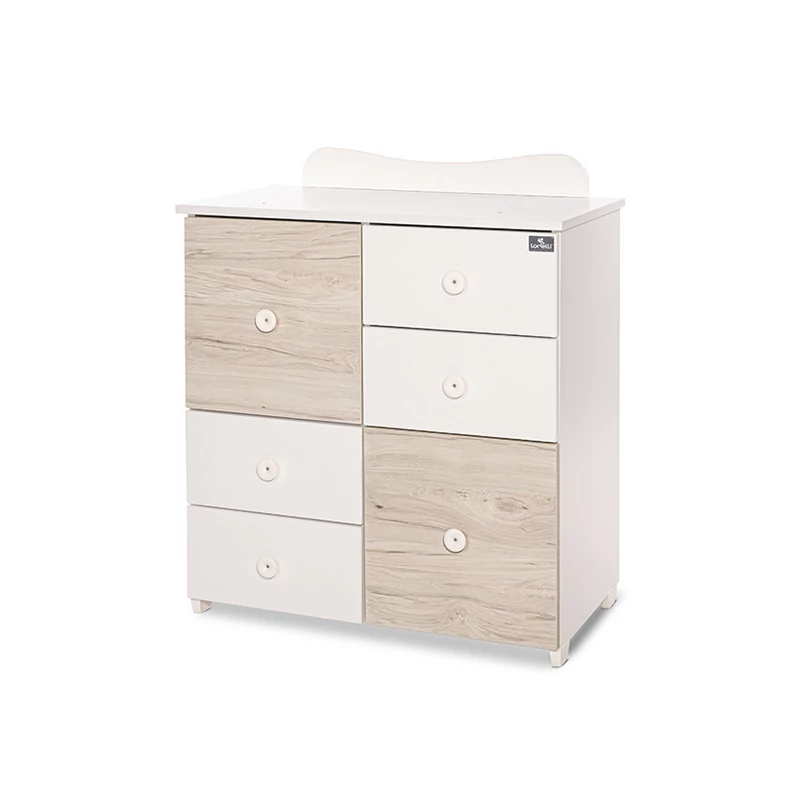Lorelli Cupboard pelenkázó komód - White & Light Oak