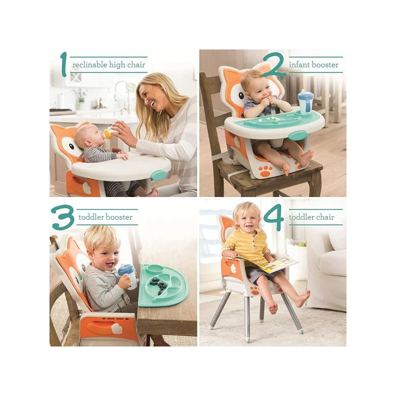 Infantino Grow-With-Me 4 az 1-ben átalakítható etetőszék - róka