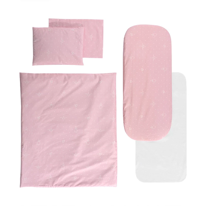 Lorelli ágynemű garnitúra mózeskosárba - Little Bear Pink