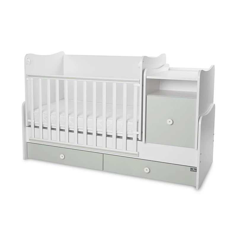 Lorelli Trend PLUS kombi ágy 70x165 - White & Milky Green ÚJ
