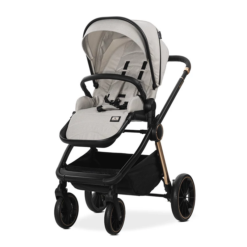 Lorelli Bianca 3az1-ben újszülött babakocsi Lorelli Aria Luxe hordozóval - Beige (2 doboz)