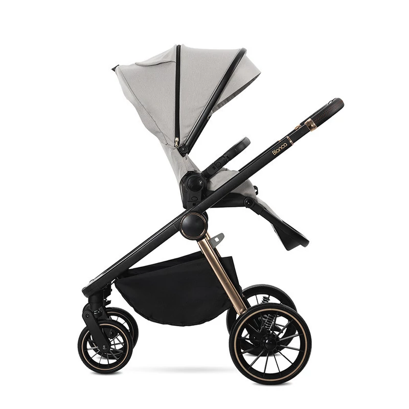 Lorelli Bianca 3az1-ben újszülött babakocsi Lorelli Aria Luxe hordozóval - Beige (2 doboz)