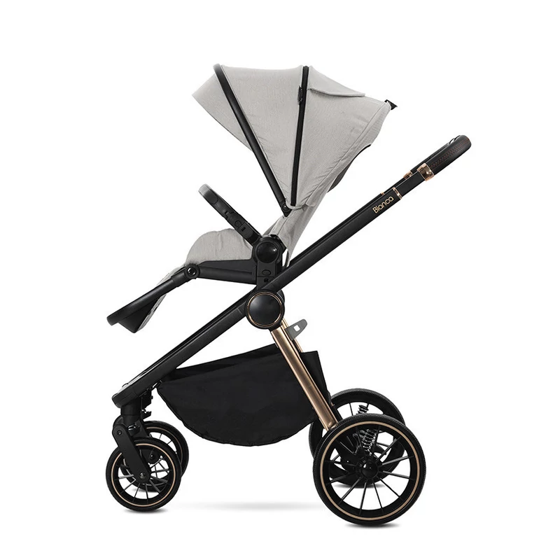 Lorelli Bianca 3az1-ben újszülött babakocsi Lorelli Aria Luxe hordozóval - Beige (2 doboz)