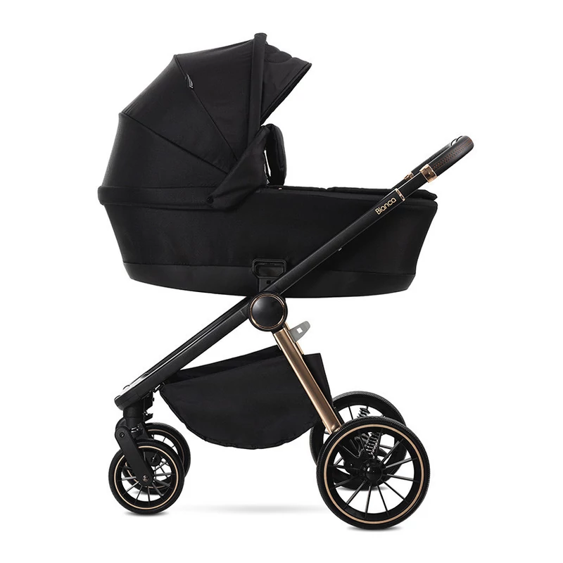 Lorelli Bianca 3az1-ben újszülött babakocsi Lorelli Aria Luxe hordozóval - Black (2doboz)