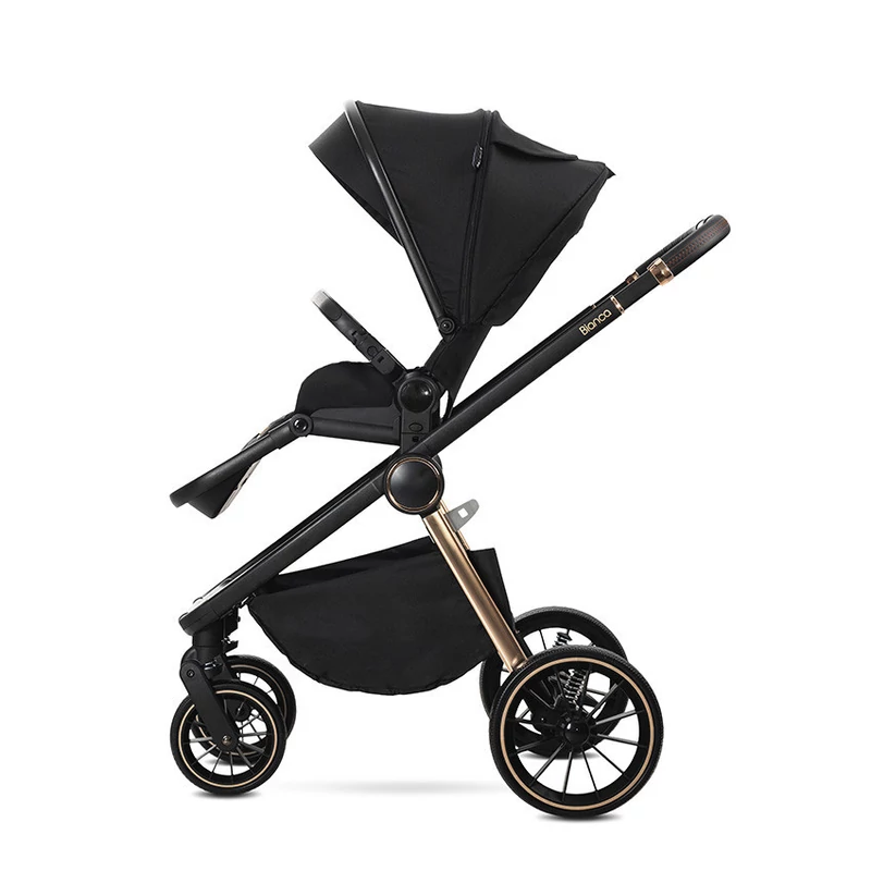 Lorelli Bianca 3az1-ben újszülött babakocsi Lorelli Aria Luxe hordozóval - Black (2doboz)