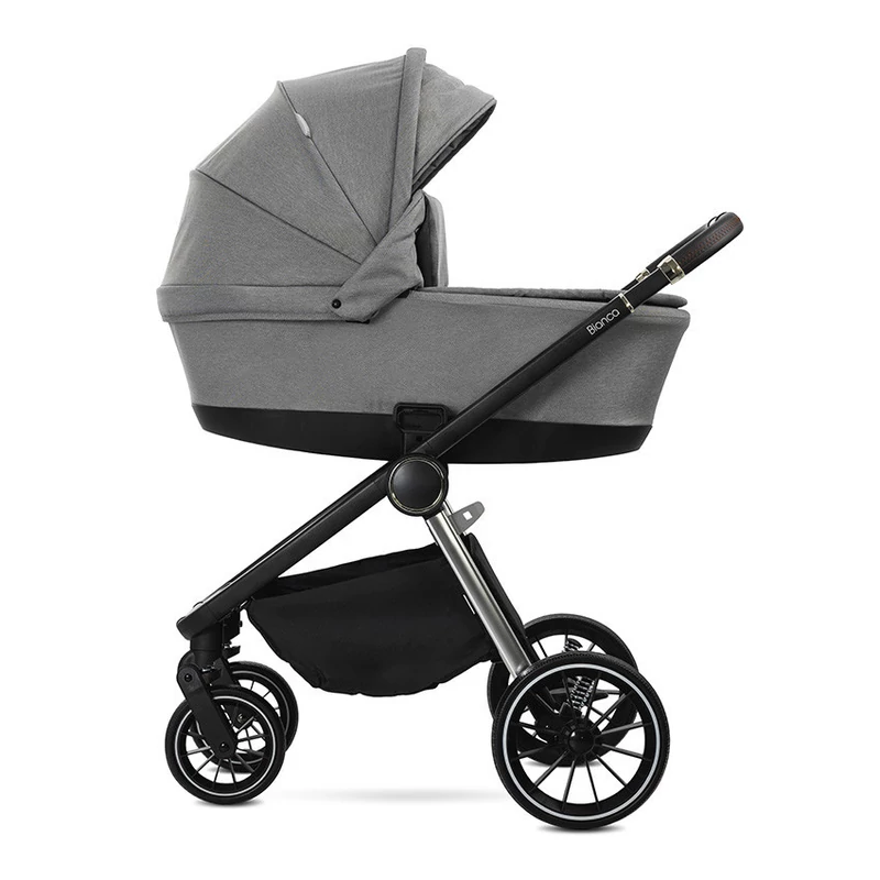 Lorelli Bianca 3az1-ben újszülött babakocsi Lorelli Aria Luxe hordozóval - Grey (2doboz)