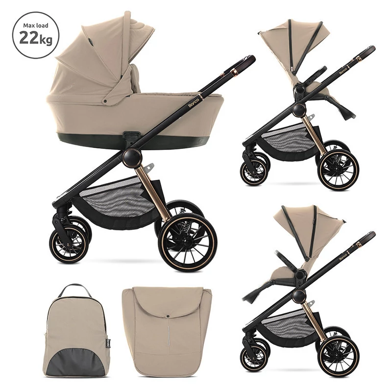 Lorelli Bianca multifunkciós babakocsi + adapter - Beige