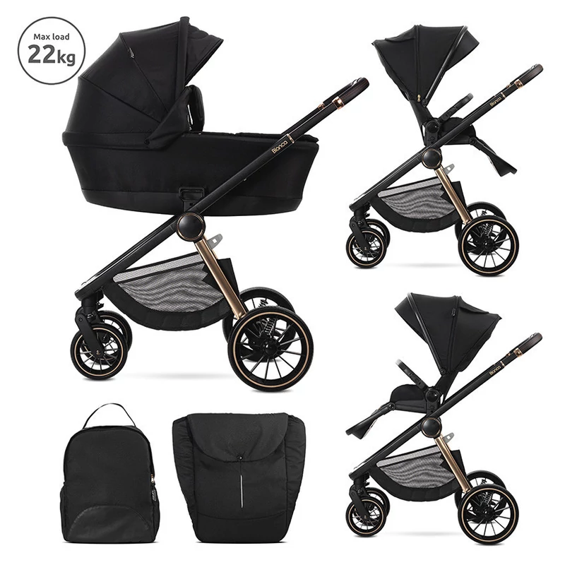Lorelli Bianca multifunkciós babakocsi + adapter - Black