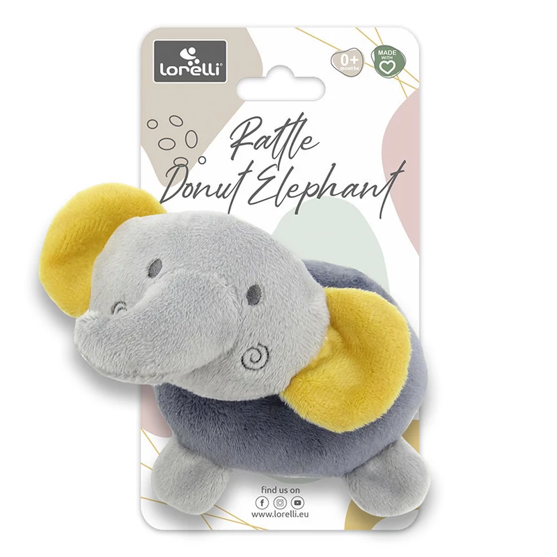 Lorelli Toys Csörgő fánk - Szürke Elefánt