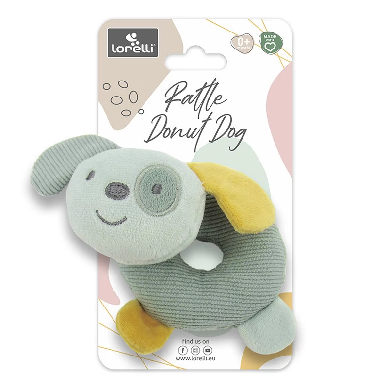 Lorelli Toys Csörgő fánk - Zöld Kutya