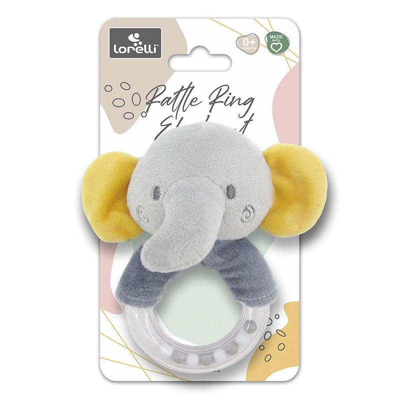 Lorelli Toys Plüss csörgő - Szürke Elefánt