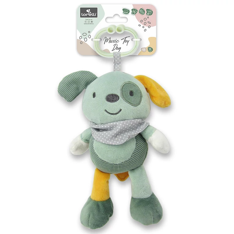 Lorelli Toys plüss zenélő játék - Zöld Kutya