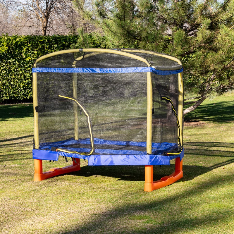 Chipolino Playground Trambulin 200 cm csúszdával, létrával - blue