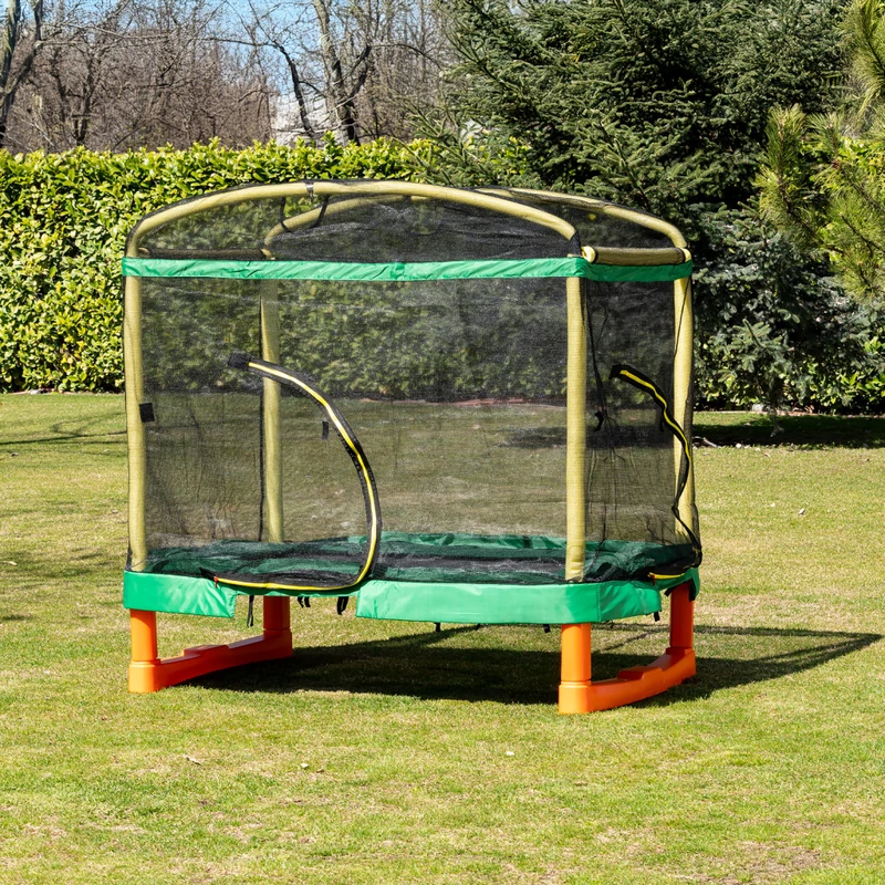 Chipolino Playground Trambulin 200 cm csúszdával, létrával - blue