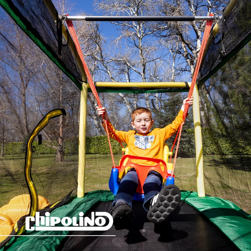 Chipolino Playground Trambulin 200 cm csúszdával, létrával - green
