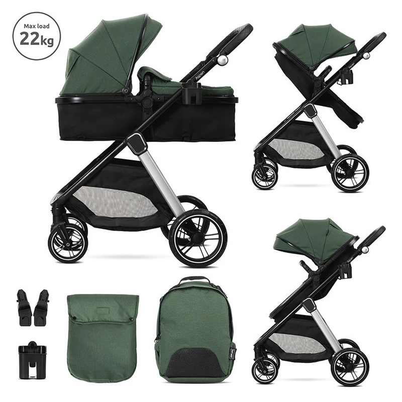 Lorelli Aspen babakocsi mózessé alakítható sport résszel - Green