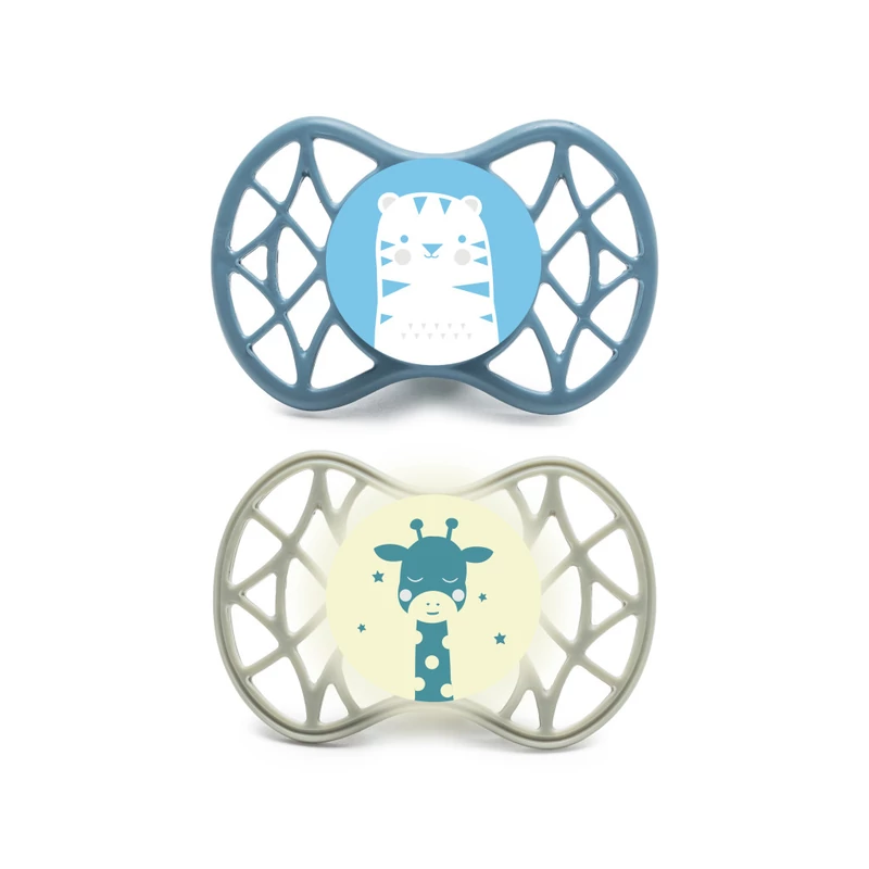 Nuvita Symmetric Air55 2db-os cumi szett 0+ - Powder Blue/Sage Green - tigris/zsiráf 70652