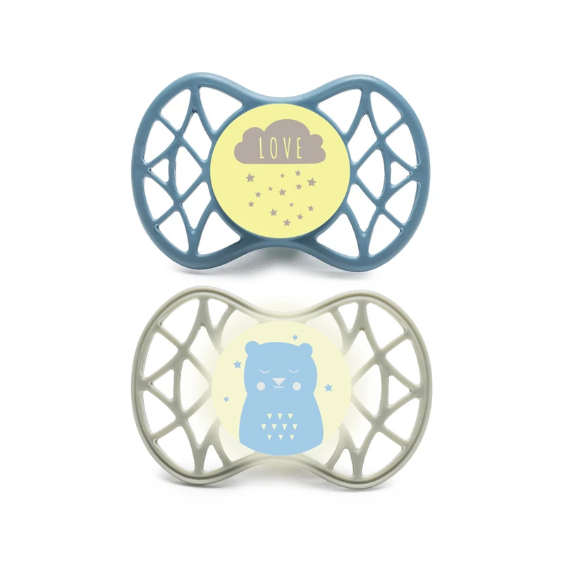 Nuvita Orthosoft Air55 2db-os cumi szett 6+ - Powder Blue/Sage Green - felhő/maci 70842
