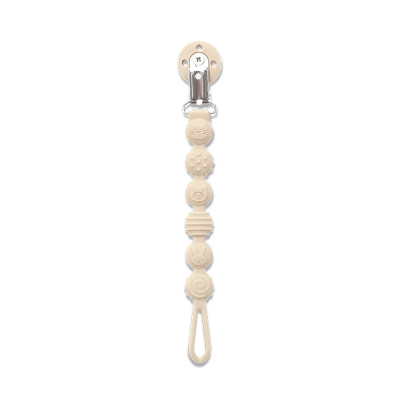 Lorelli Természetes szilikon cumitartó lánc - Beige
