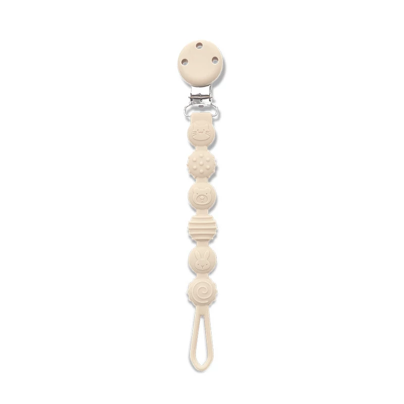 Lorelli Természetes szilikon cumitartó lánc - Beige