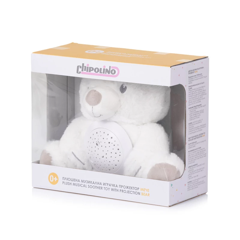 Chipolino projektoros zenélő plüss játék - Bear" white