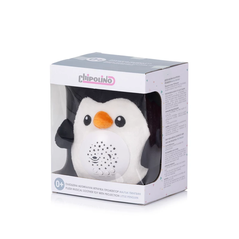 Chipolino projektoros zenélő plüss játék - Little Penguin