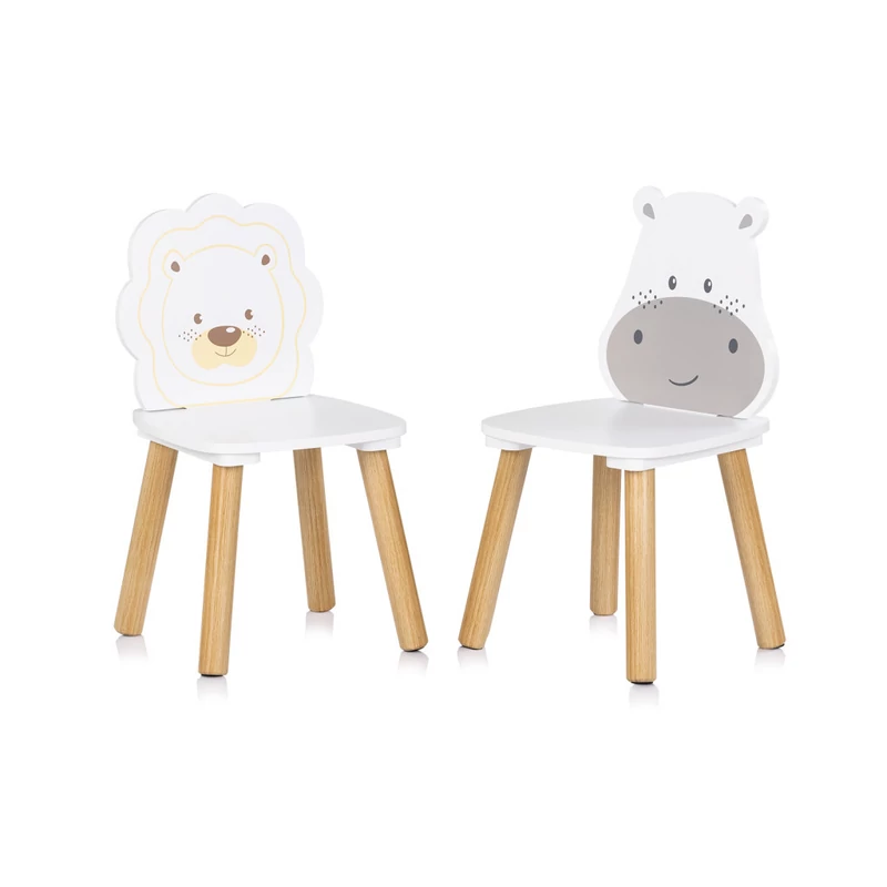 Chipolino Asztalka 2 székkel - hippo and lion