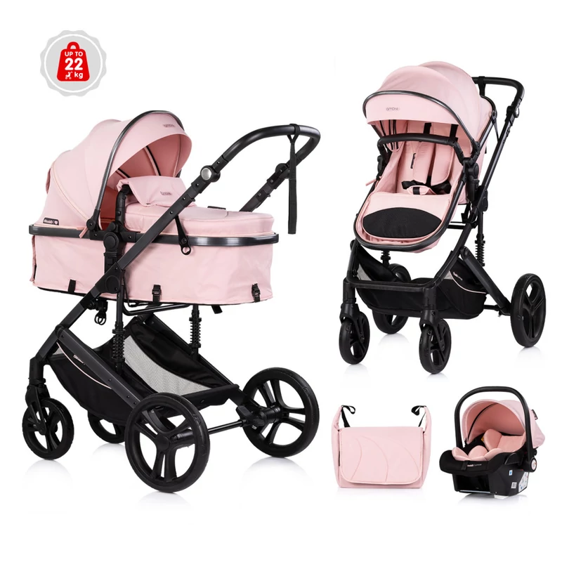 Chipolino Amore babakocsi mózessé alakítható sportrésszel - Powder pink