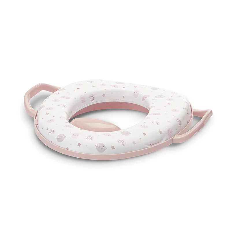 Lorelli párnázott WC szűkítő fogantyúval - Planets Pink