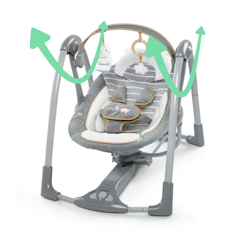 INGENUITY Konvertibilis utazó hinta dallamokkal Bella Teddy™ 0m+ 9kg-ig