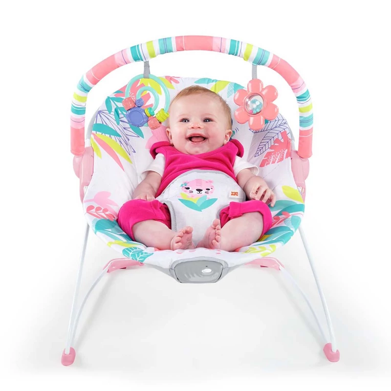 Bright Starts Rezgő pihenőszék, Flamingo Vibes™, 0 hó+, 9 kg-ig