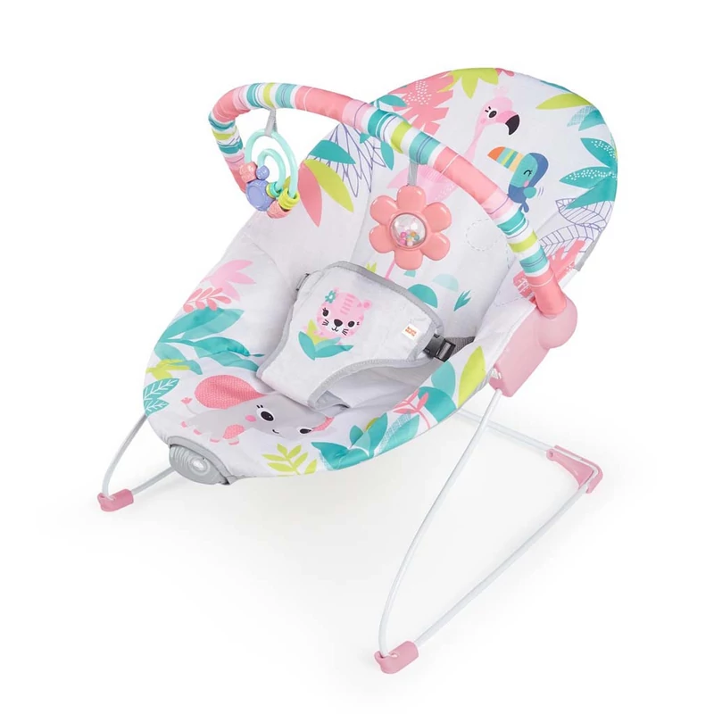 Bright Starts Rezgő pihenőszék, Flamingo Vibes™, 0 hó+, 9 kg-ig
