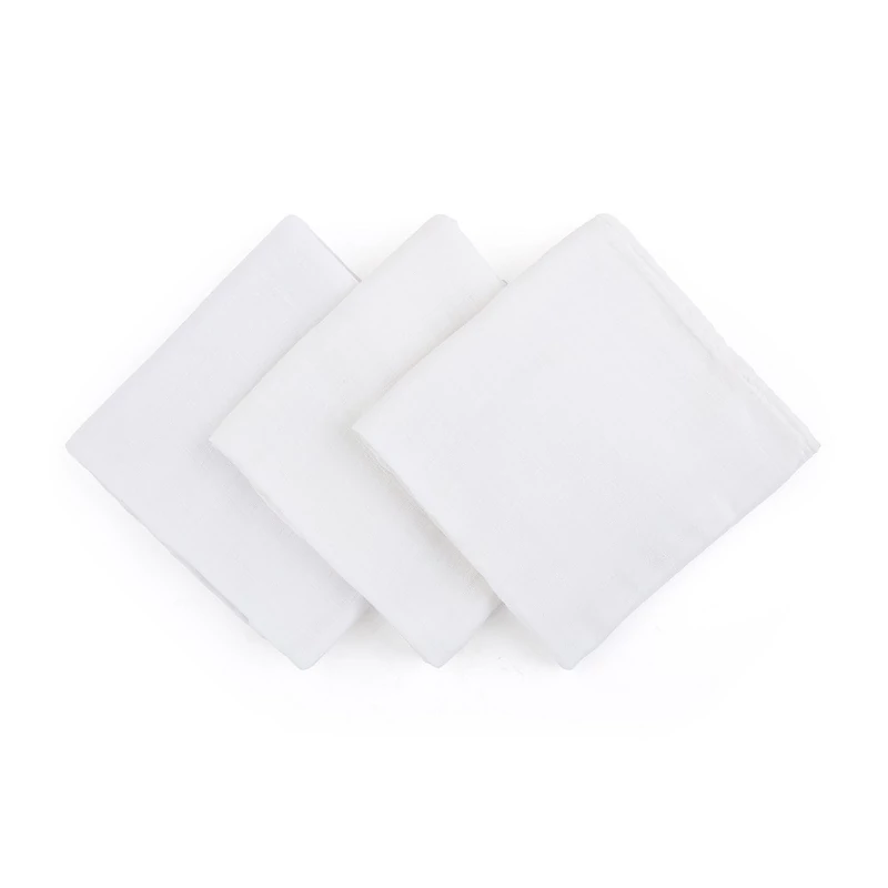 Petite&Mars Bambusz muszlin 3db-os pelenka szett, Moussy Total White, 68 x 68 cm