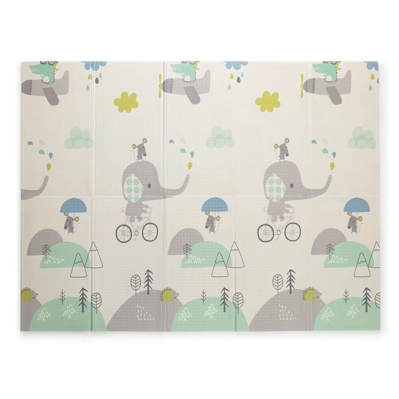 Petite&Mars Összehajtható játszószőnyeg, Campy, Elephant&City