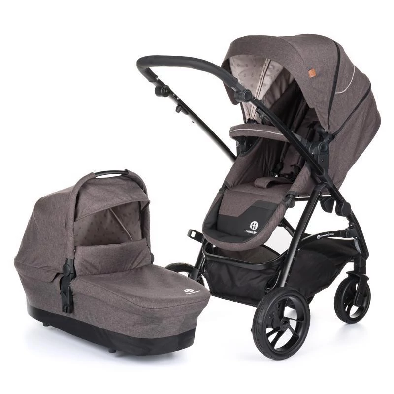 Petite&Mars Vario babakocsihoz mózeskosár, Dark Grey 