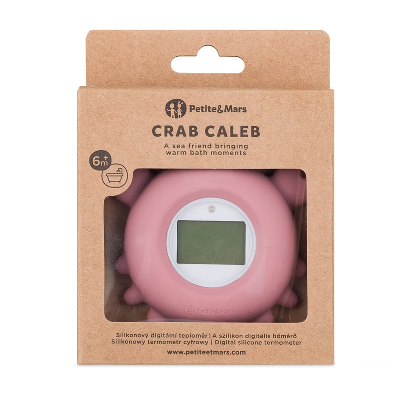 PETITE&MARS Szilikon digitális vízhőmérő Crab Caleb Dusty Rose 0hó+