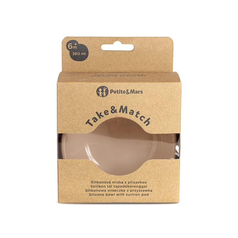 PETITE&MARS Szilikon tál tapadókoronggal Take&Match Velvet Latte 6m+