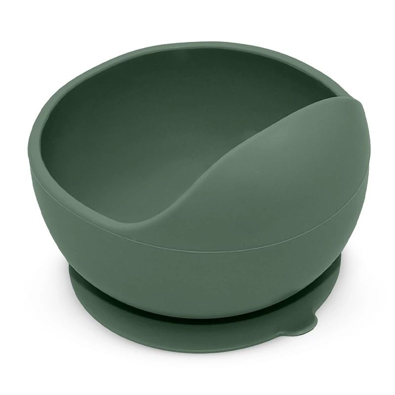 Petite&Mars Szilikon tál tapadókoronggal, Take&Match, Misty Green, 6 hó+