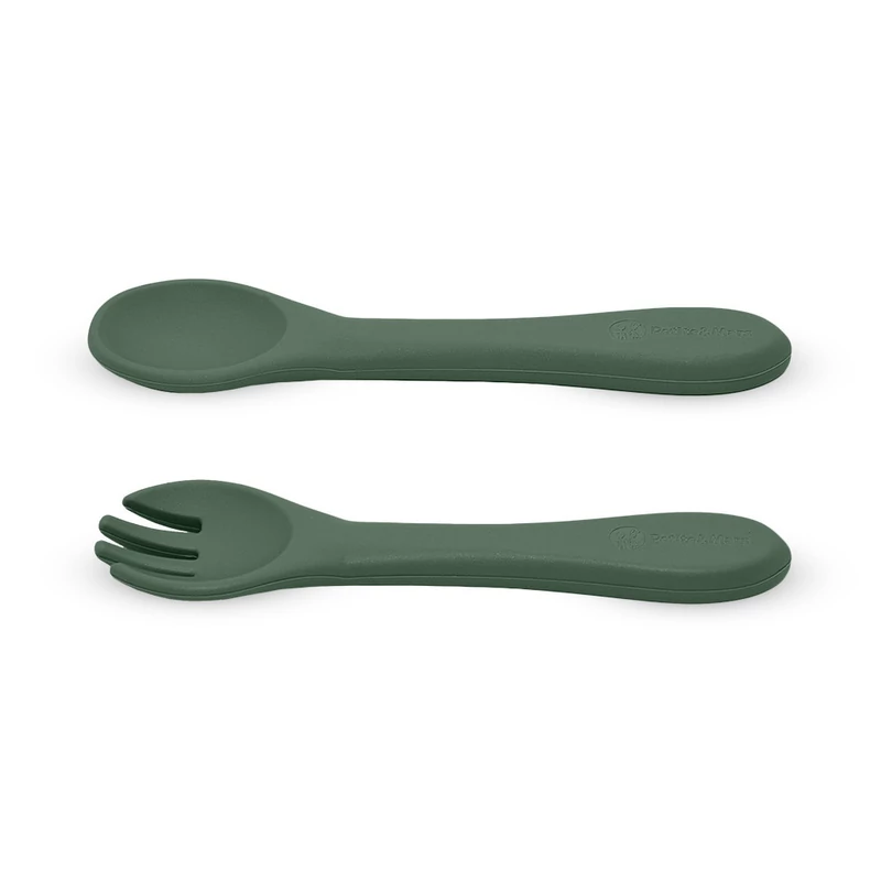 Petite&Mars Szilikon evőeszközök, TAKE&MATCH, Misty Green, 6 hó+