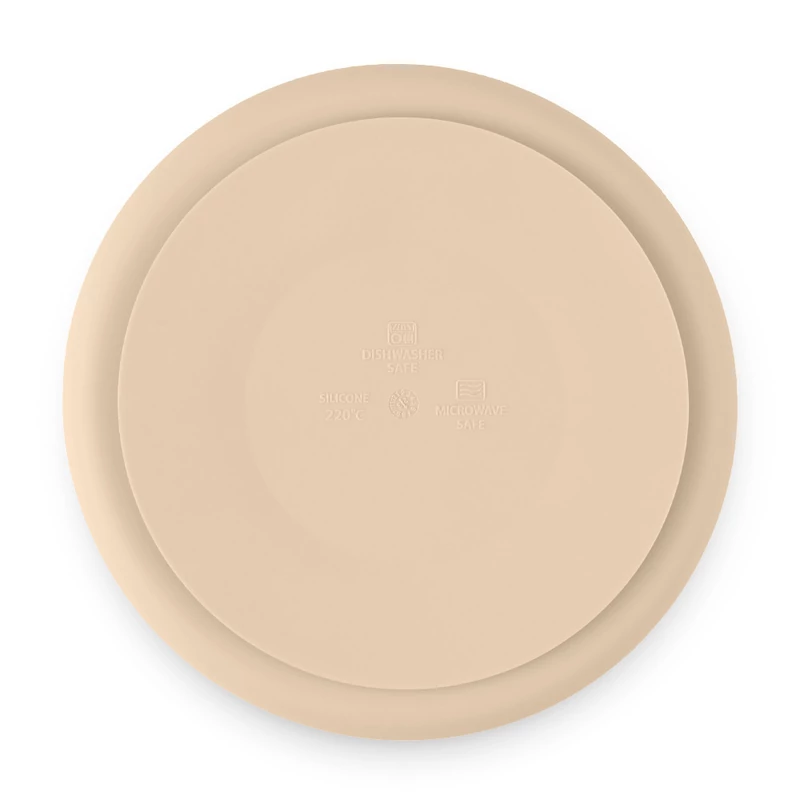 Petite&Mars Szilikon osztott kerek tányér, Take&Match, Desert Sand, 6 hó+